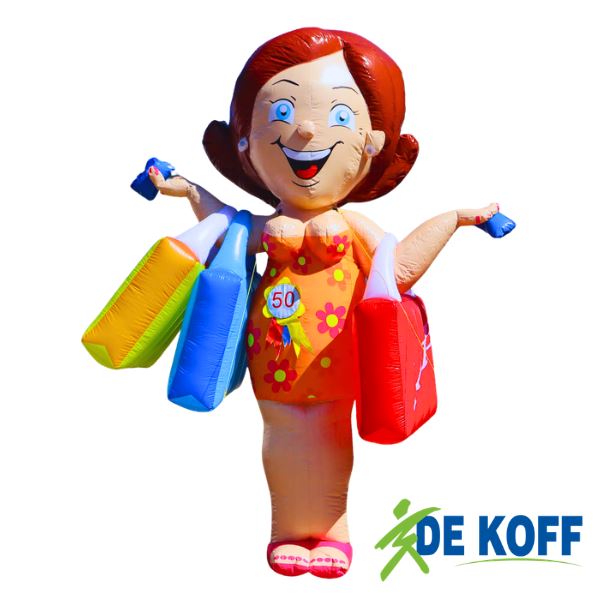 Sarah shoppend huren opblaasbare pop Sarah shoppend 4 meter
